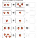 touch math addition worksheets for kindergarten