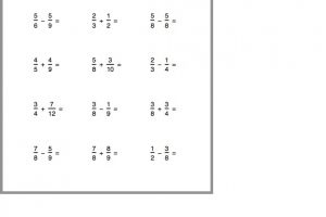 Addition and Subtraction Fraction Worksheets 2