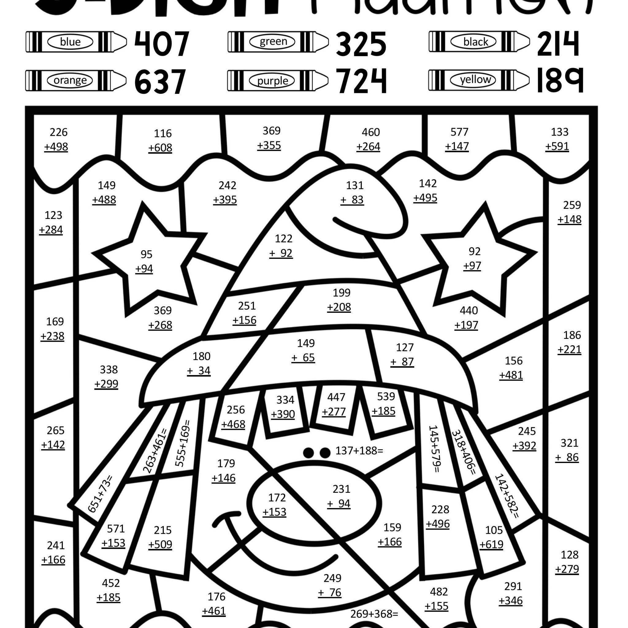 Addition Coloring Pages Halloween Worksheet School