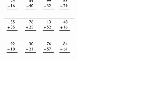 Two Digit Addition and Subtraction Worksheets 2