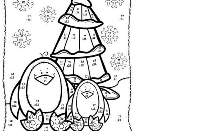 Winter Math Addition Coloring Worksheets 2 Winter Math Addition Coloring Worksheets 2