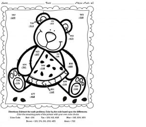 2 Digit Addition Coloring Pages - Worksheet School