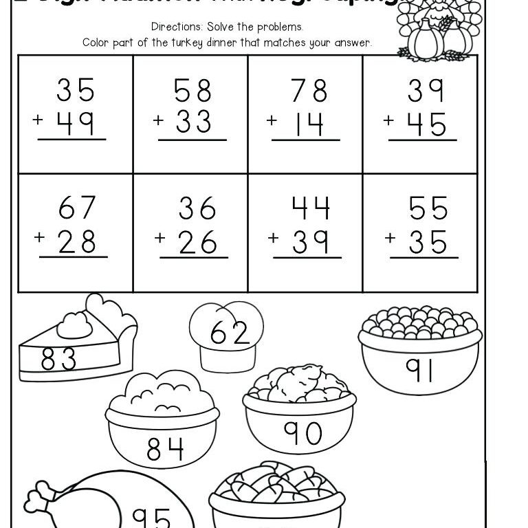 Addition with Regrouping Coloring Worksheets 4