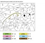 Subtraction Coloring Worksheets for Grade 1 3