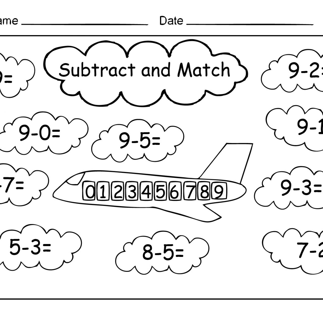 subtraction worksheets with coloring