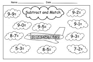 subtraction worksheets with coloring
