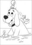 clifford plays in the water pool coloring pages