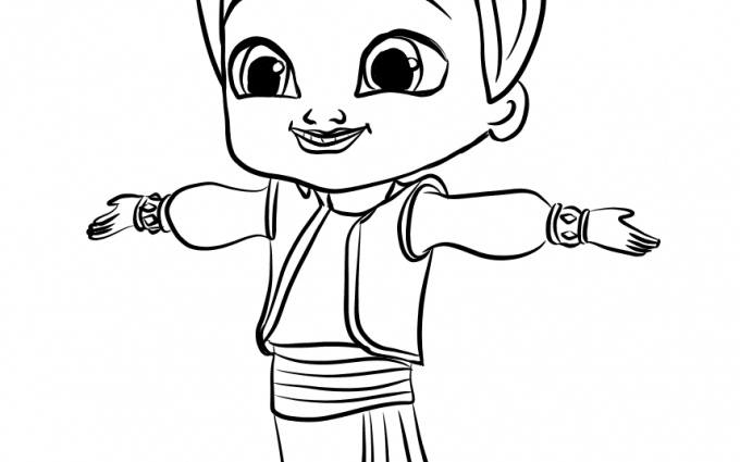 kaz from shimmer and shine coloring pages