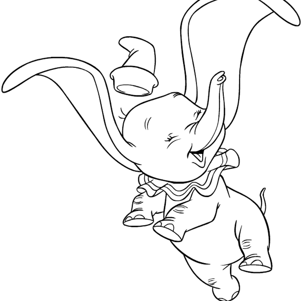 happy dumbo coloring pages