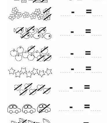 Picture Subtraction Worksheets 2