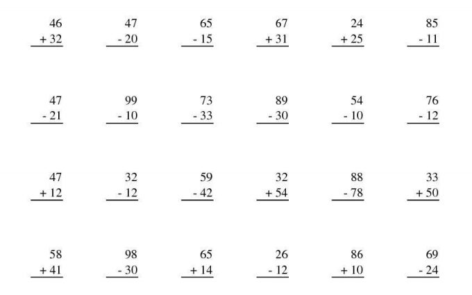 Addition and Subtraction Math 2