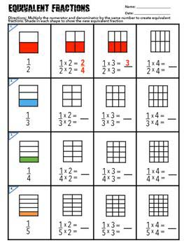 equivalent fractions worksheet high school