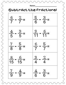 Subtraction Using Fraction 2