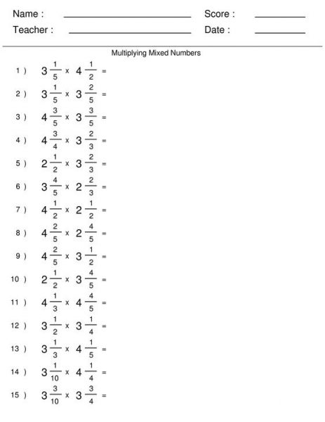 Multiplication Using Fraction | Worksheet School