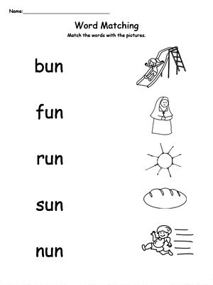 Word Matching Worksheets 2