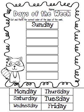 Day Of the Week Worksheets 2